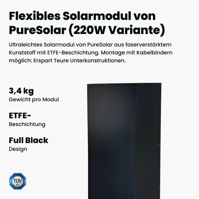 Balkonkraftwerk flexibles Solarmodul von PureSolar
