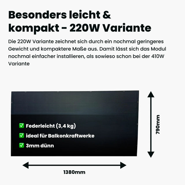 Balkonkraftwerk 200W Variante 