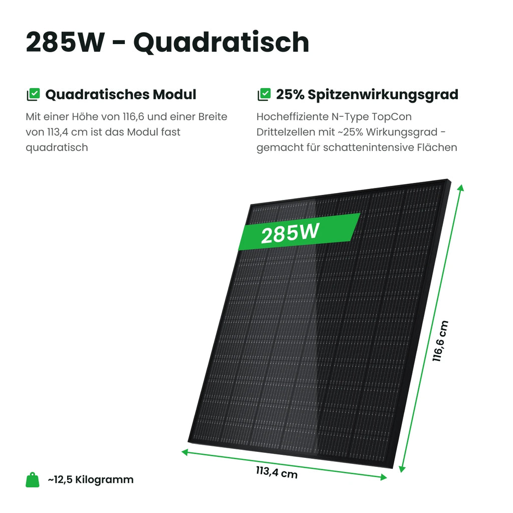Sunshare Balkonkraftwerk mit 285W-Modulen