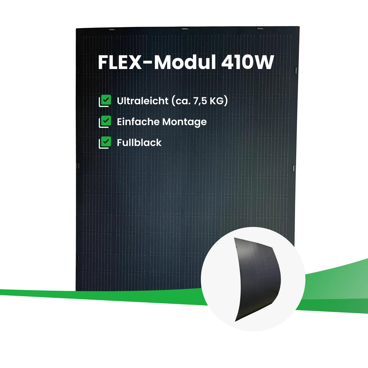 410W Flexibles Fullblack Solarmodul von PureSolar