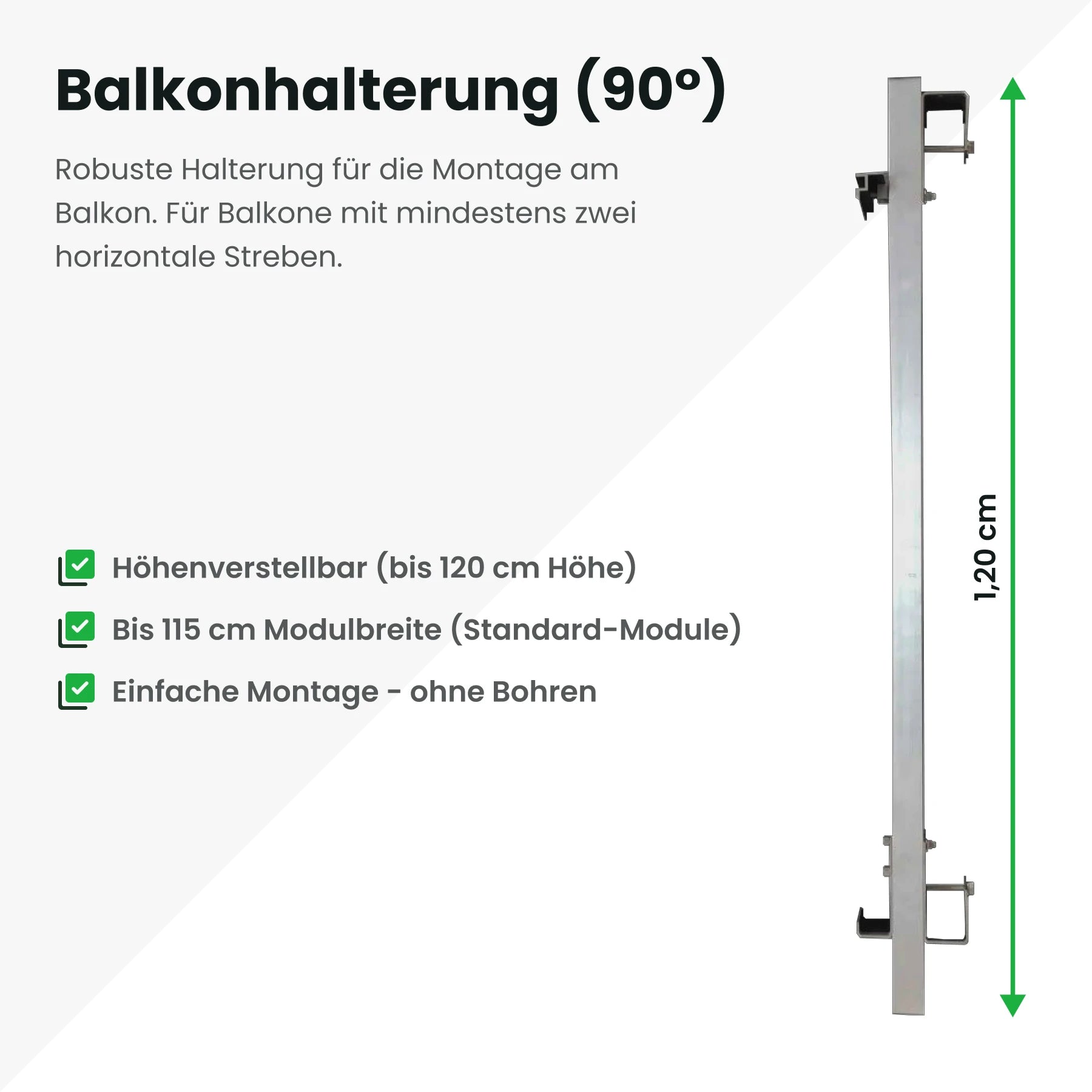 Balkonkraftwerk- Halterung Maße
