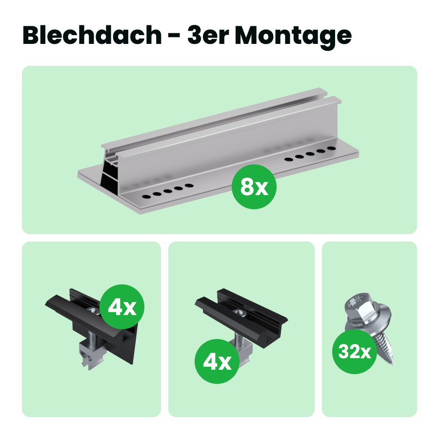 Blechdach- 3er Montage