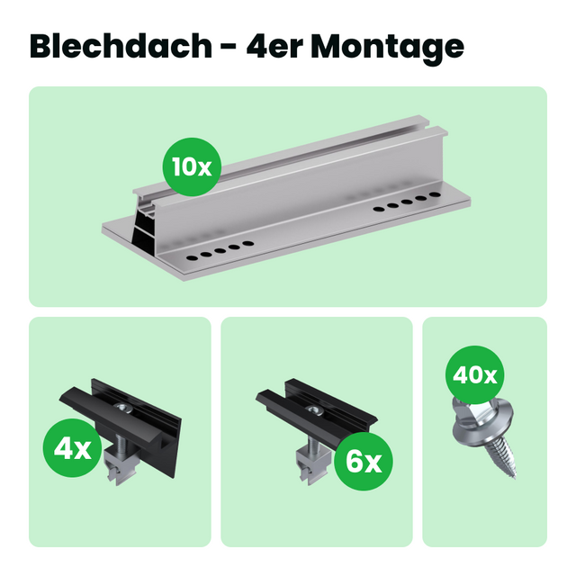 Blechdach- 4er Montage
