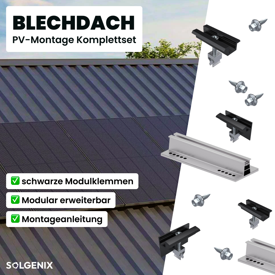 Blechdach PV- Montage Komplettset