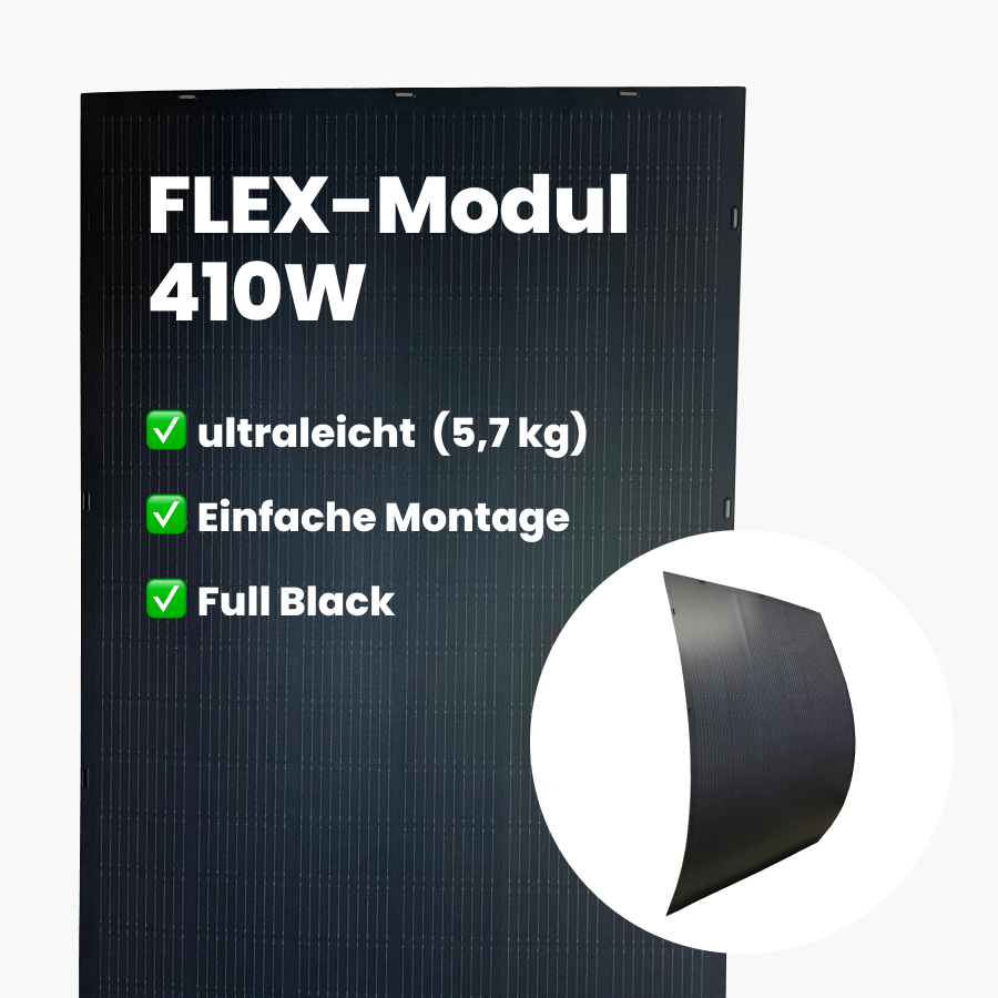 410W Flexibles Fullblack Solarmodul von PureSolar