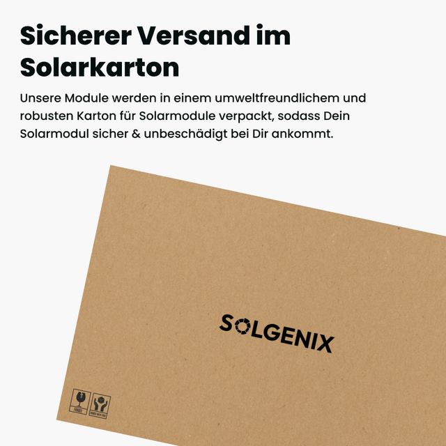 Sicherer Versand im Solarkarton