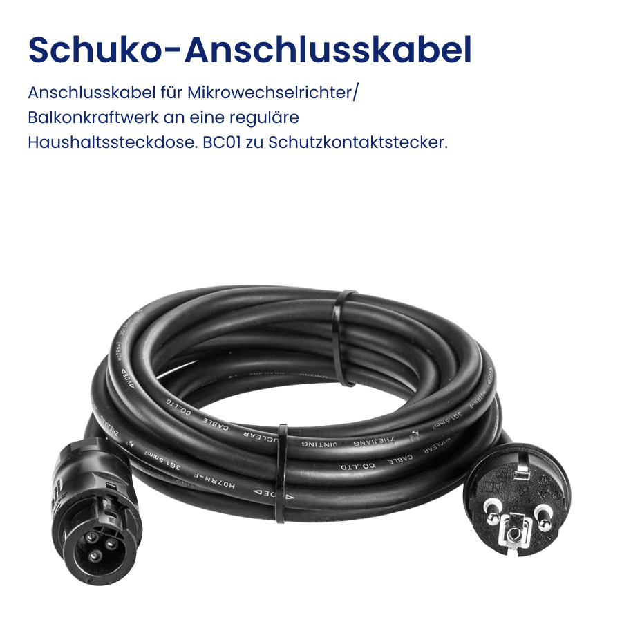 Schuko-Anschlusskabel für Balkonkraftwerke