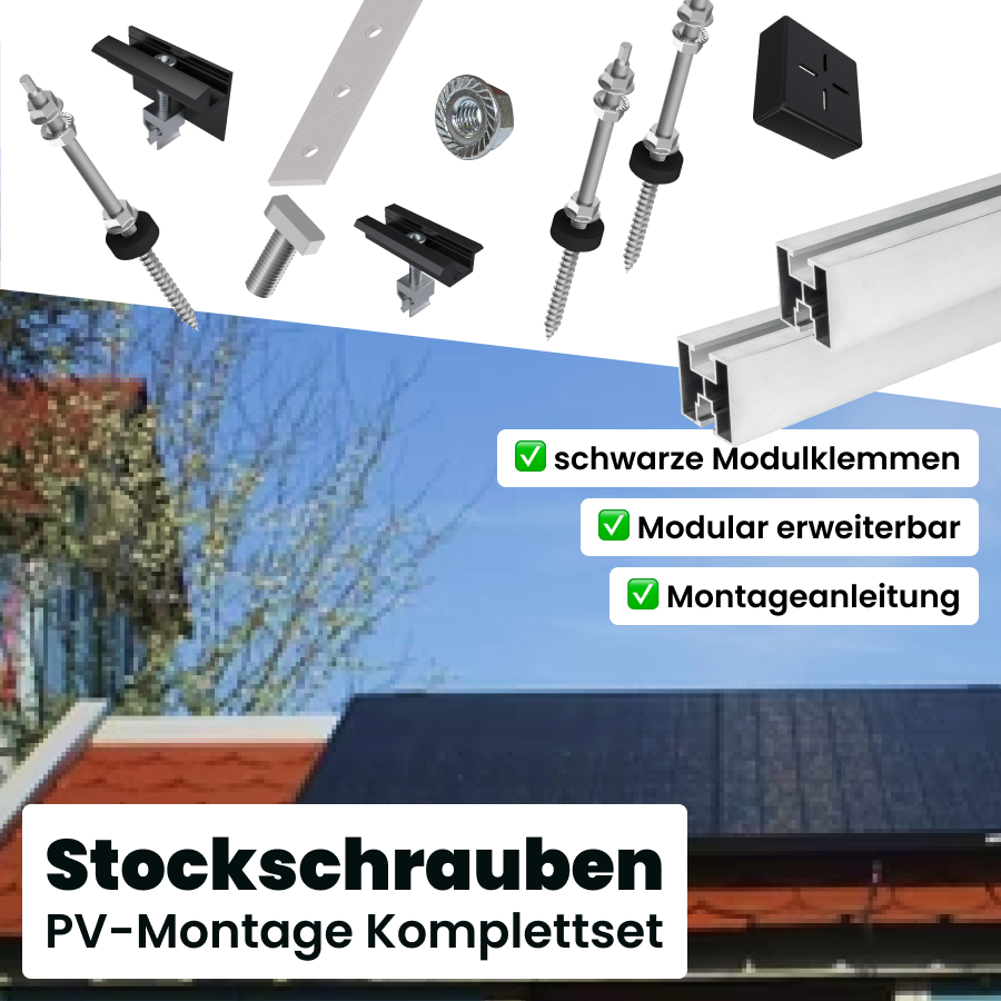 Stockschrauben PV- Montage Komplettset