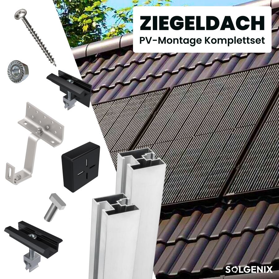 Ziegeldach PV- Montage Komplettset