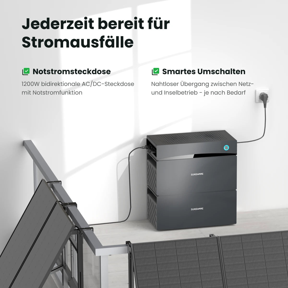 Sunshare Balkonkraftwerk mit 200W-Modulen