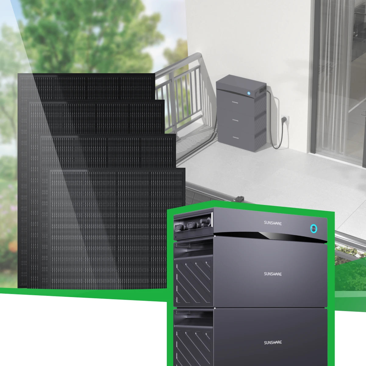 Sunshare Glory Balkonkraftwerk mit 1,5 kWh Speicher & 200W Modulen