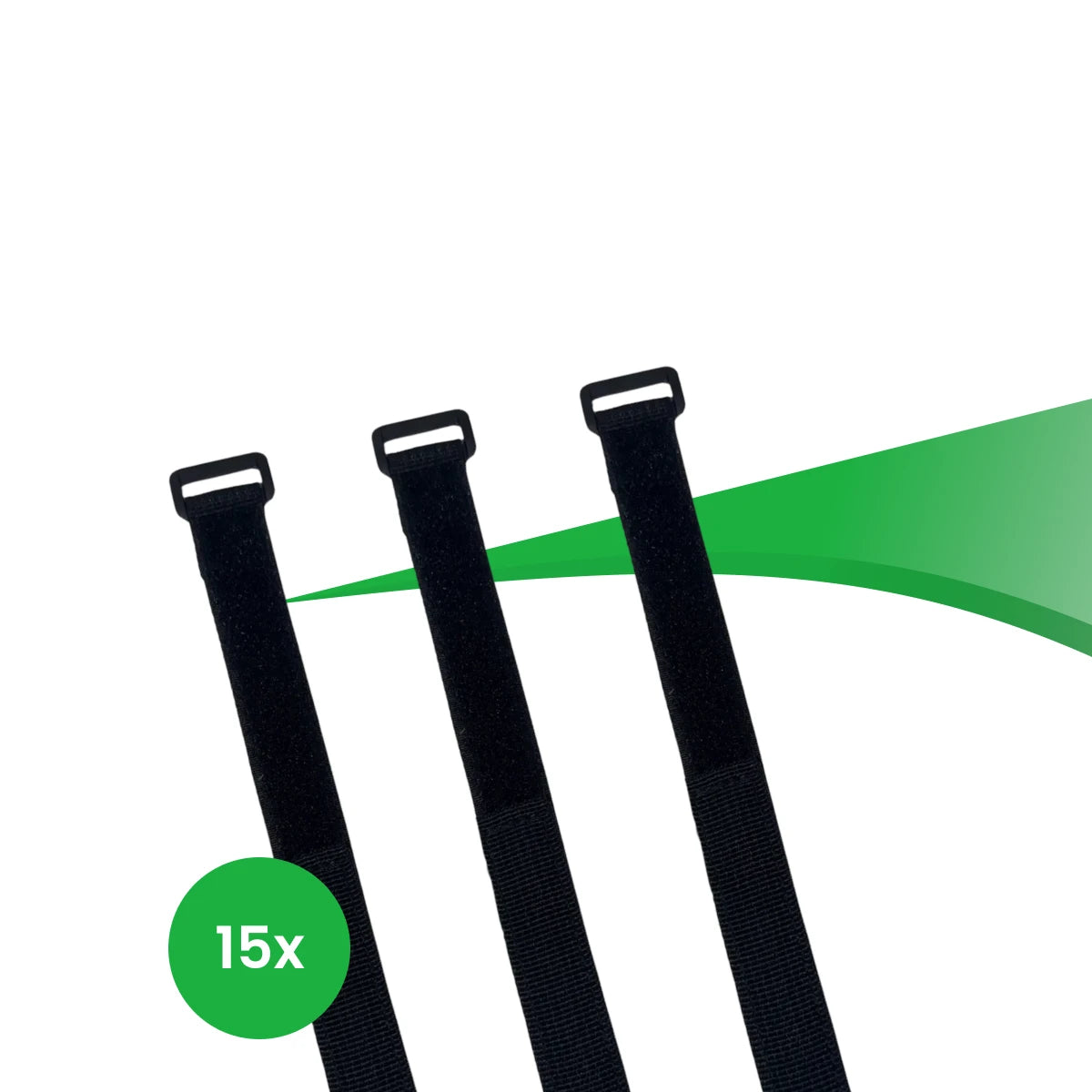 Kletthalter-Set (15 Stück) - schwarz - 300 mm