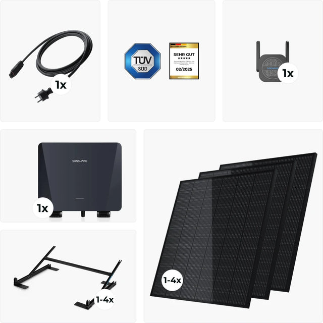 Sunshare Balkonkraftwerk Set für Flachdach-Montage