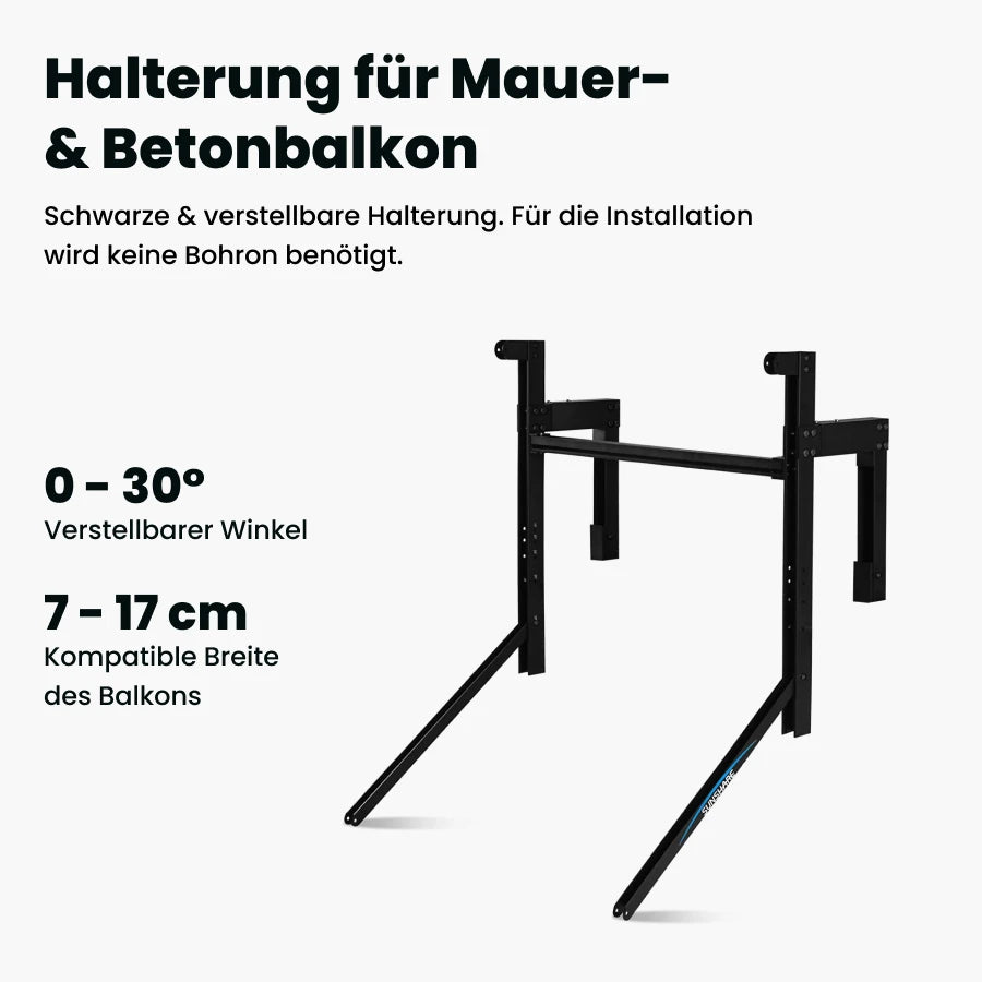 Balkonkraftwerk Halterung für Mauer-& Betonbalkon
