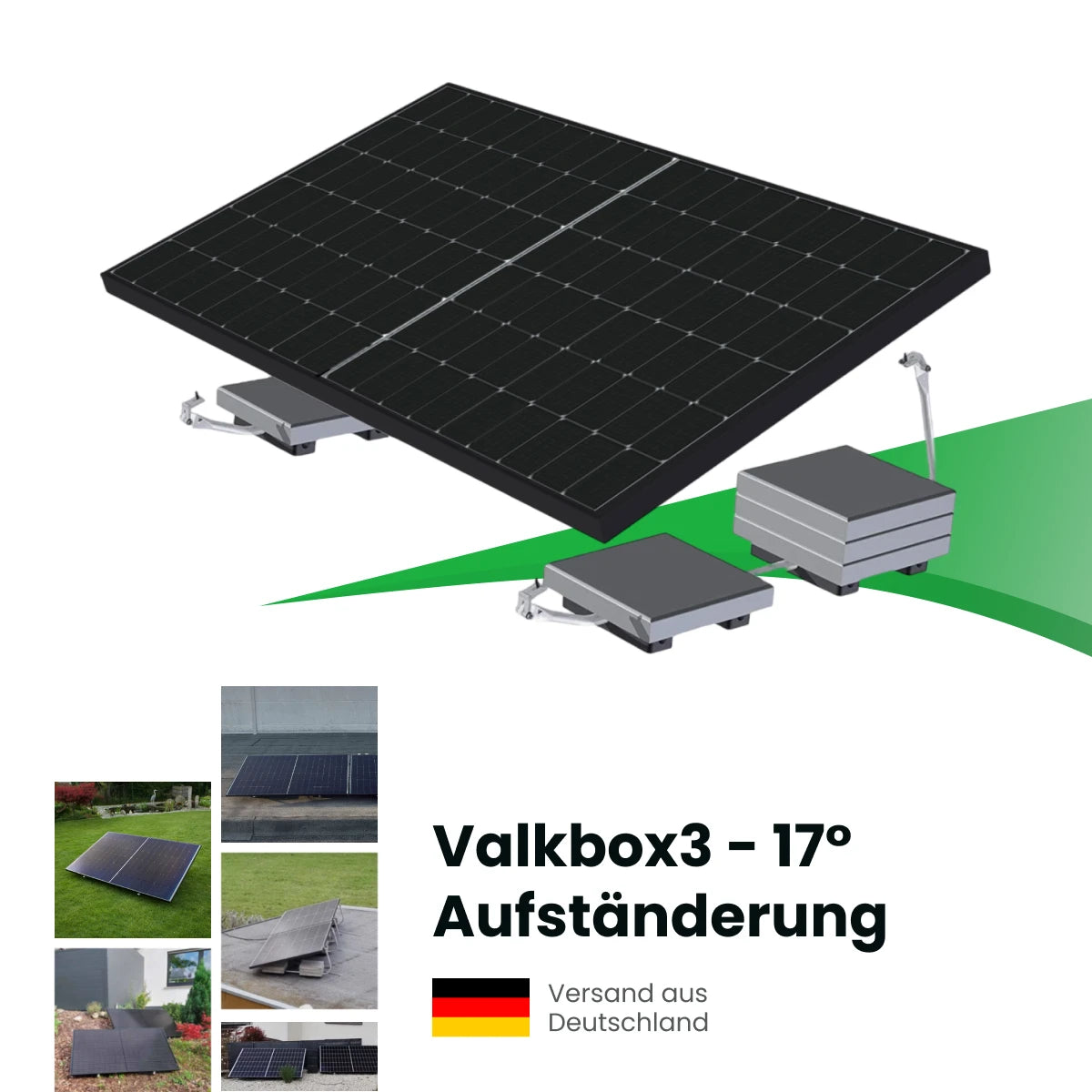 ValkBox3 Balkonkraftwerk Flachdach-Halterung 20°