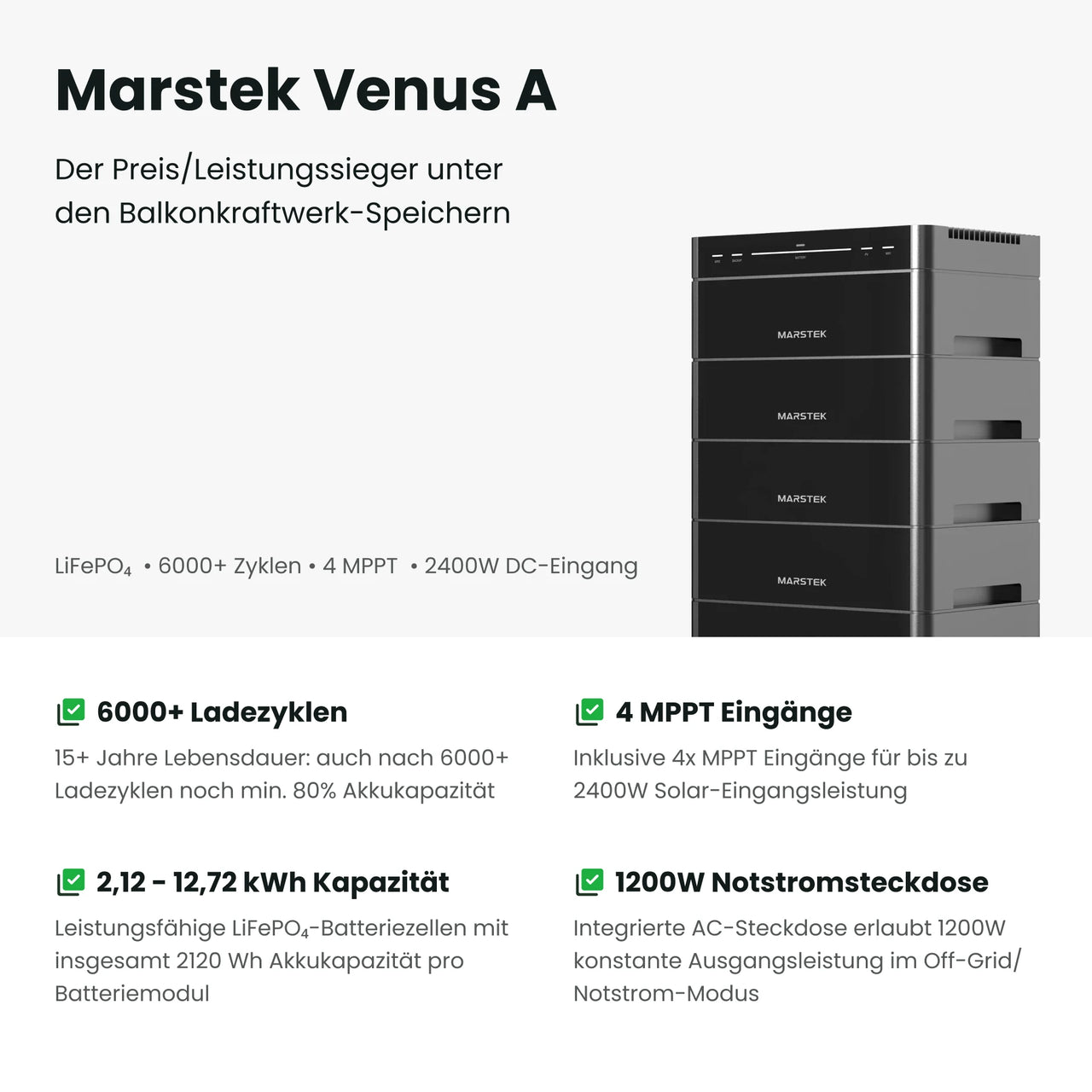 Marstek Venus A All-in-One Balkonkraftwerk mit Speicher